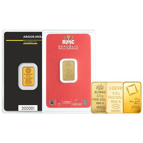2.5 Gram Gold Bar For Sale (Varied Condition, Any Mint) - Image 2