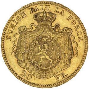 20 Francs Belgium Gold Coin For Sale (Circulated)