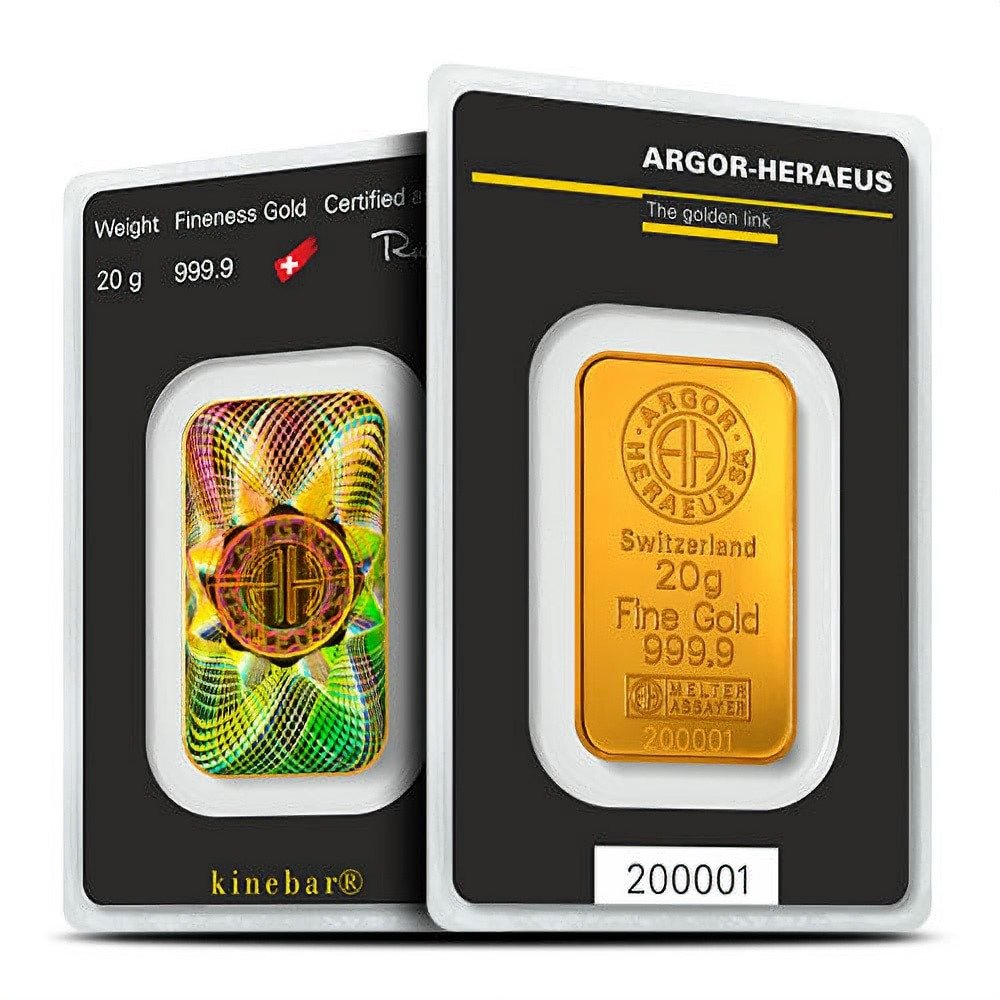 20 Gram Argor Heraeus Kinebar Gold