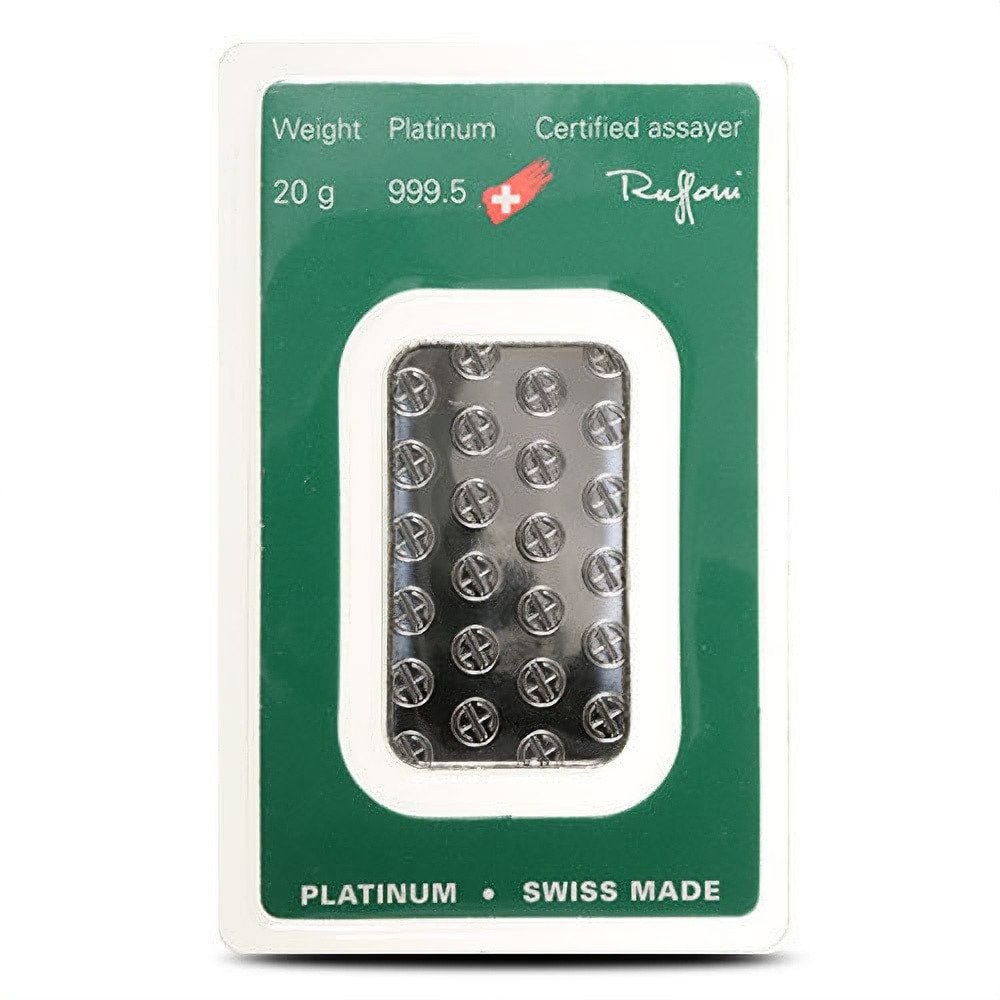 20 Gram Argor Heraeus Platinum Bar (New w/ Assay) - Image 3