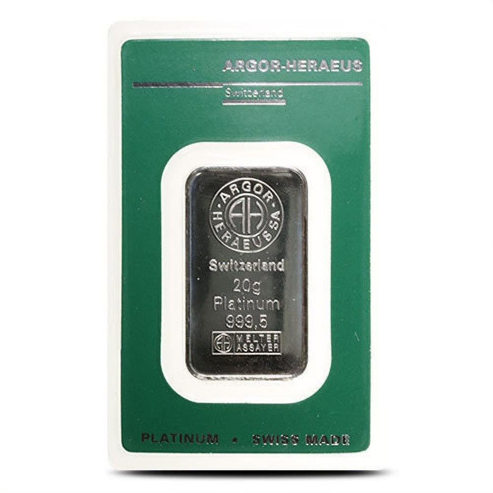 20 Gram Argor Heraeus Platinum Bar (New w/ Assay) - Image 2