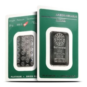 20 Gram Argor Heraeus Platinum Bar (New w/ Assay)