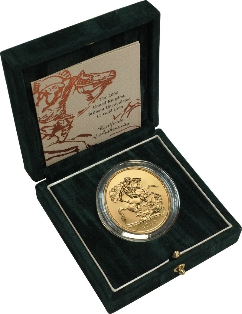 2000 Gold £5 Coin Brilliant Uncircul