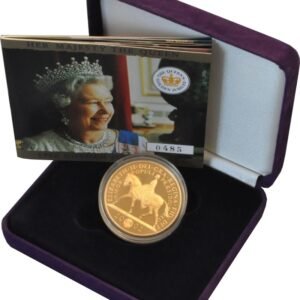 2002 Proof Gold Crown £5 Coin Golden Jubilee Boxed
