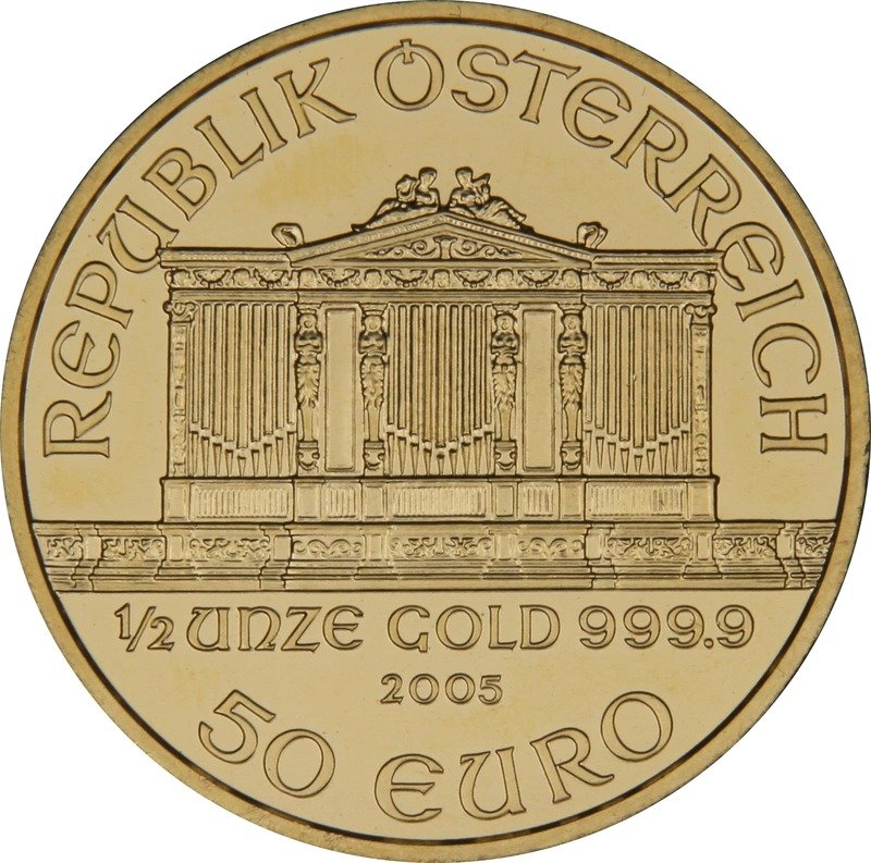 2005 1/2 oz Austrian Gold Philharmonic Coin - Image 2