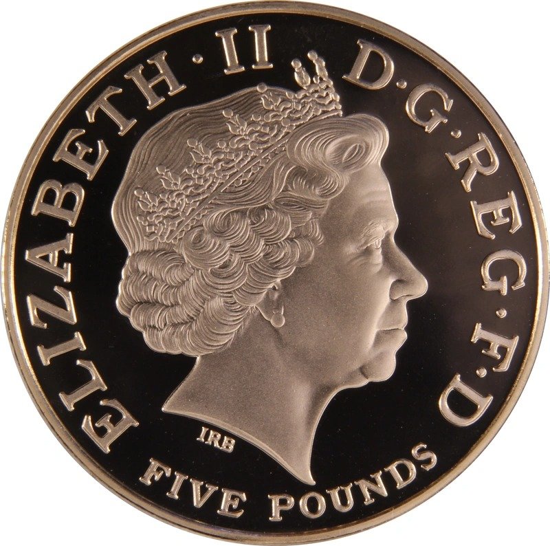 2005 Proof £5 Gold Crown Coin Battle of Trafalgar Boxed - Image 2