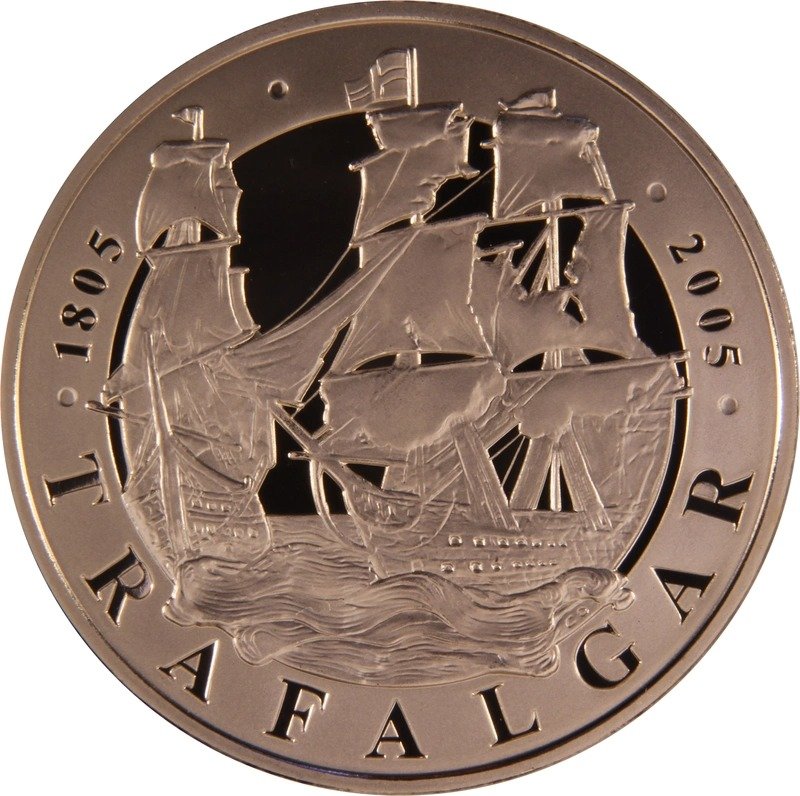2005 Proof £5 Gold Crown Coin Battle of Trafalgar Boxed - Image 3