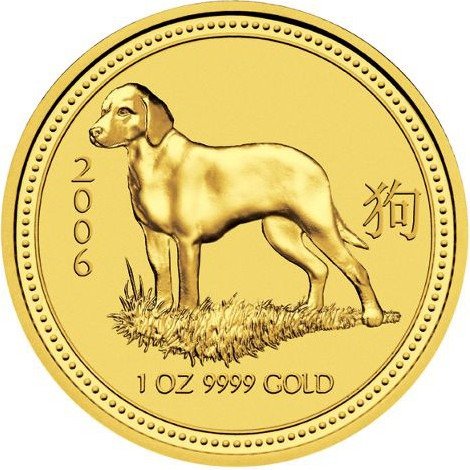 1 oz Australian Gold Lunar Dog Coin