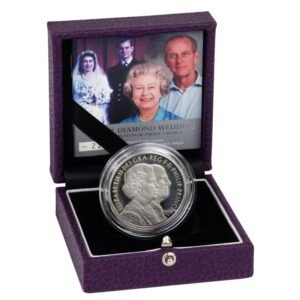 2007 3oz Platinum Queen Elizabeth II Diamond Wedding £5 Pounds Piedfort Proof Crown Boxed