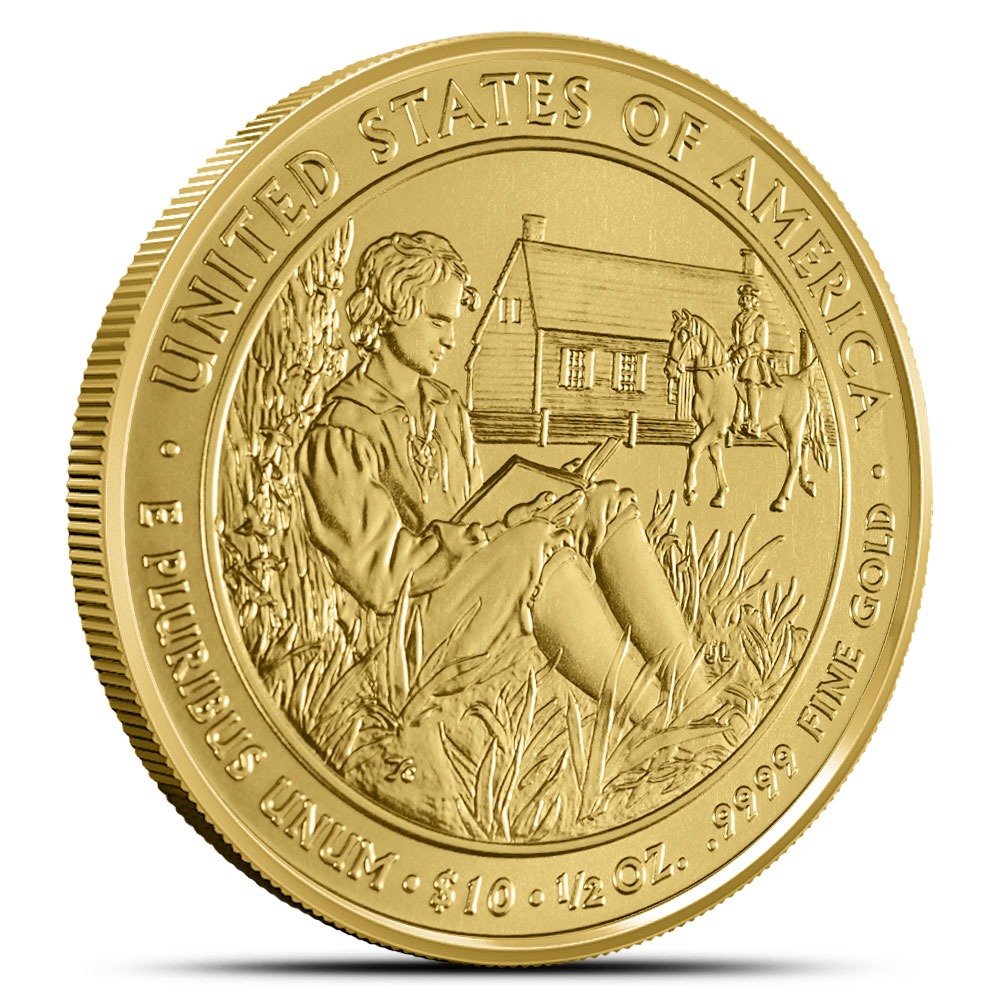 2008-W 1/2 oz US Mint First Spouse Van Buren's Liberty Gold Coin (Box + CoA) - Image 2