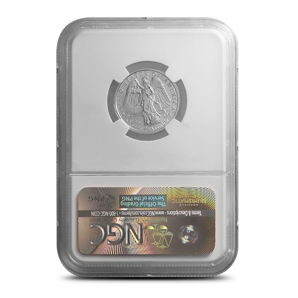 2008-W 1/4 oz Burnished American Platinum Eagle Coin NGC MS70 - Image 2