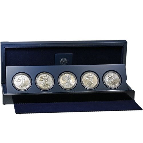 2011 American Silver Eagle 25th Anniversary 5-Coin Set (Box + CoA) - Image 3