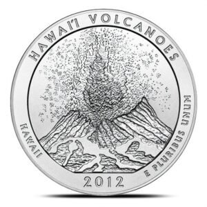 2012-P 5 oz Burnished ATB Hawaii Volcanoes Silver Coin (Box + CoA)