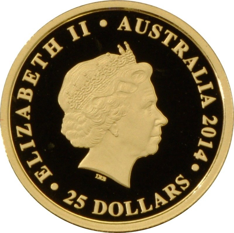 2014 1/4 oz Australian Kangaroo Gold Nugget Coin 25th Anniversary - Image 2