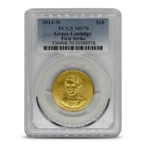 2014-W 1/2 oz US Mint First Spouse Grace Coolidge Gold Coin PCGS MS70 (David Hall Signed Label)