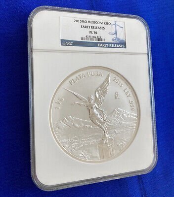 2015 1 Kilo Reverse Proof Mexican Si