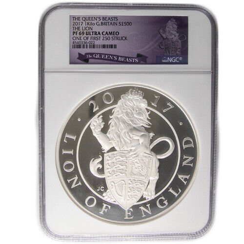 2017 1 Kilo Proof British Silver Qu
