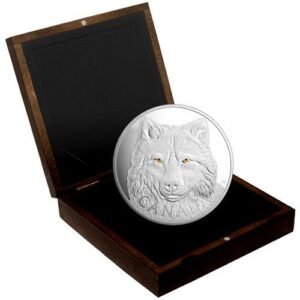 2017 1 Kilo Proof Canadian Silver In the Eyes of the Timber Wolf Coin (Box + CoA)
