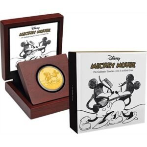 2017 1 oz Niue Mickey Mouse Gallopin Gaucho Series Gold Proof Coin (Box + CoA)