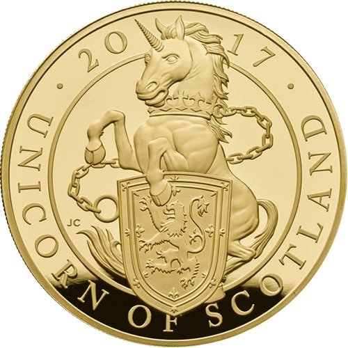 2017 1 oz Proof British Gold Queens Beast Unicorn Coin (Box + CoA) - Image 3