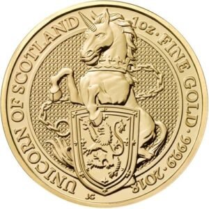 2018 1 oz British Gold Queens Beast Unicorn Coin