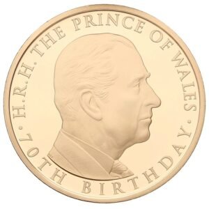 2018 Proof Gold Crown £5 Coin Prince of Wales 70th Birthday Boxed