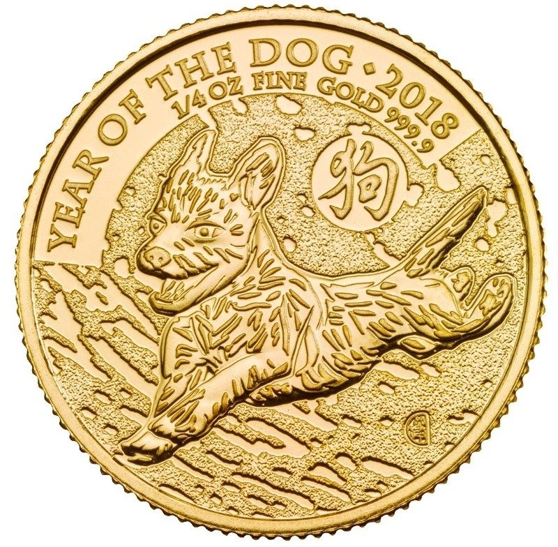 2018 1/4 oz Year of the Dog Gold Coi