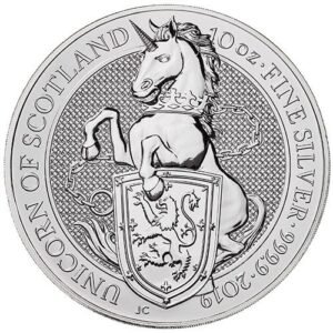 2019 10 oz British Silver Queens Beast Unicorn Coin