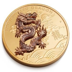 2019 10 oz Proof Gold Jewelled Dragon Coin