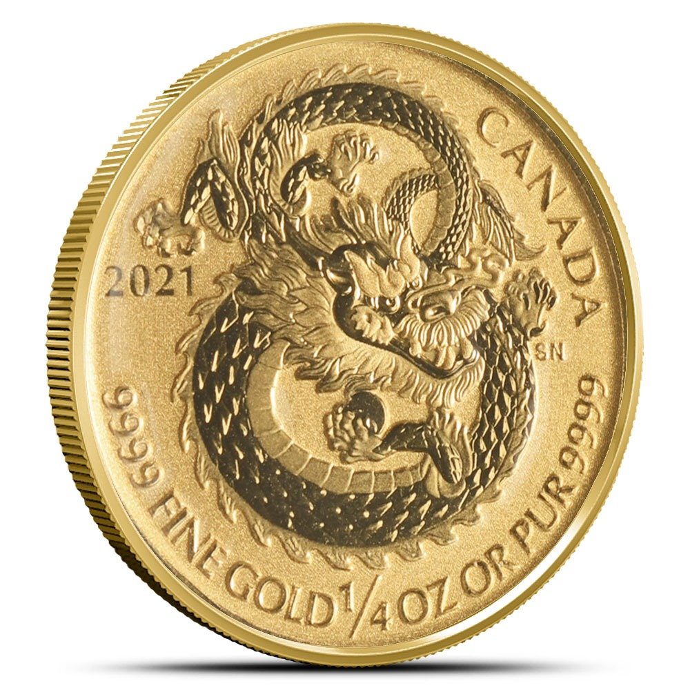 2021 1/4 oz Canadian Dragon Gold Coi