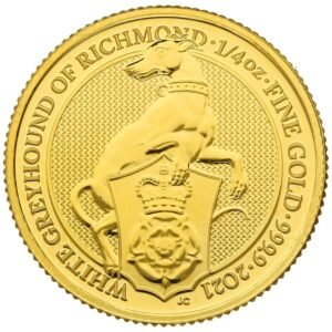 2021 1/4 oz White Greyhound of Richmond Gold Coin Queen’s Beasts