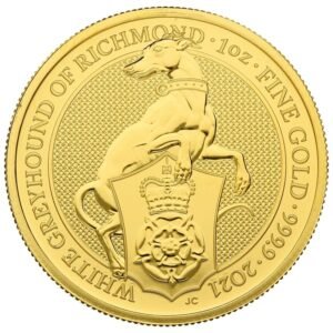 2021 1 oz White Greyhound of Richmond Gold Coin Queen’s Beasts