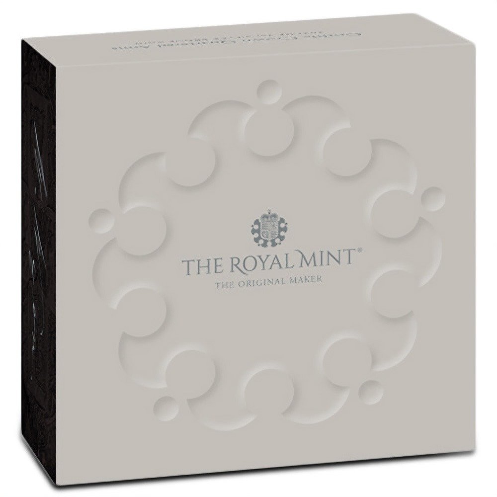 2021 2 oz Proof British Silver Gothic Crown Quartered Arms Coin (Box + CoA) - Image 4