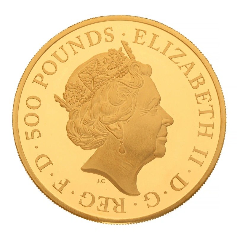 2021 Proof 5 oz Griffin of Edward III Gold Coin Queen's Beasts Boxed - Image 2