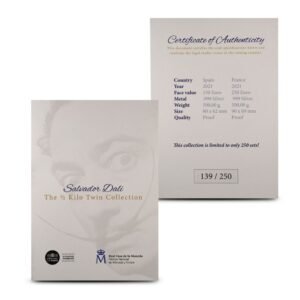 2021 Proof French and Spanish Silver Twin Collection Salvador Dali 2 Coin Set