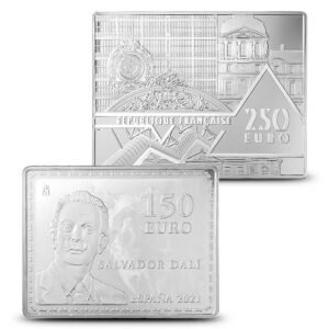 2021 Proof French and Spanish Silver Twin Collection Salvador Dali 2 Coin Set