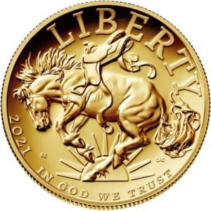 2021-W 1 oz American Gold Liberty High Relief Coin (Box + CoA)