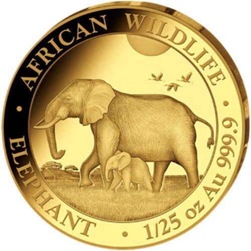 2022 1/25 oz Somalia Gold Elephant C