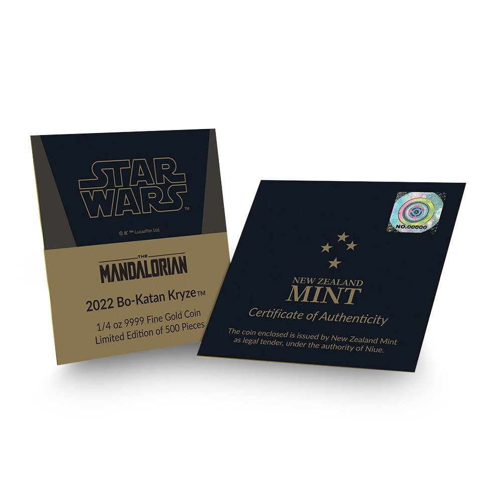 2022 1/4 oz Proof Niue Gold Mandalorian Bo-Katan Kryze Coin (Box + CoA) - Image 4