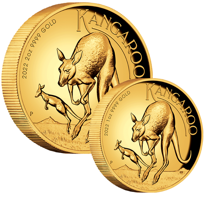 2022 2 oz Proof Australian Gold Kangaroo Coin (High Relief) - Image 3