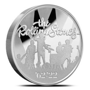 2022 5 oz Proof British Silver 60 Years of Rock n Roll The Rolling Stones Coin
