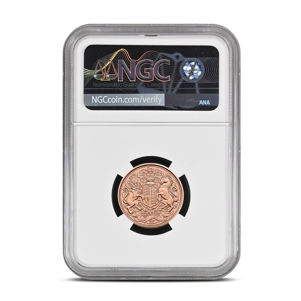2022 British Gold Memorial Sovereign NGC MS70 DPL (First 500 Struck, King Charles Obverse) - Image 2