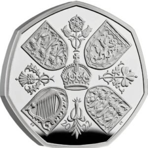 Buy 2022 Her Majesty Queen Elizabeth II Memorial Fifty Pence Proof Platinum Coin Boxed