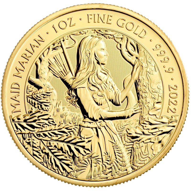 2022 1 oz Maid Marian Gold Coin Myths & Legends - Image 3