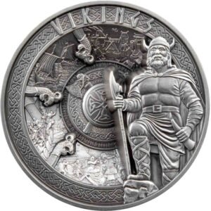 2023 1 Kilo Antique Samoa Silver Vikings Coin (Box + CoA)