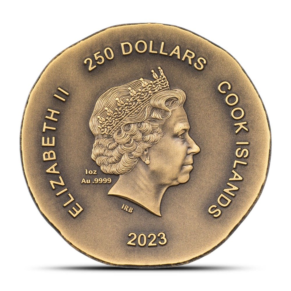 2023 1 oz Antique Cook Islands Gold Tortoise Coin - Image 2