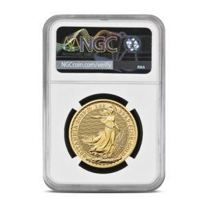2023 1 oz British Gold Britannia Coin NGC MS70 (Last 500 Struck, Queen Elizabeth II)
