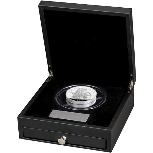 2023 10 oz Proof British Silver Tudor Beasts Yale of Beaufort Coin (Box + CoA) - Image 2