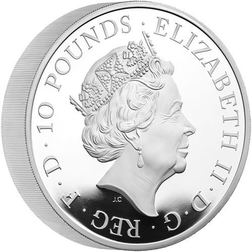 2023 10 oz Proof British Silver Tudor Beasts Yale of Beaufort Coin (Box + CoA) - Image 3