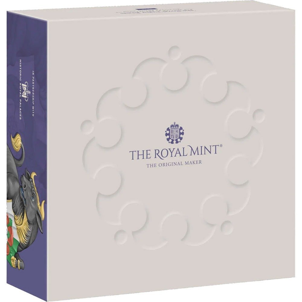 2023 5 oz Proof British Silver Tudor Beasts Bull of Clarence Coin (Box + CoA) - Image 4